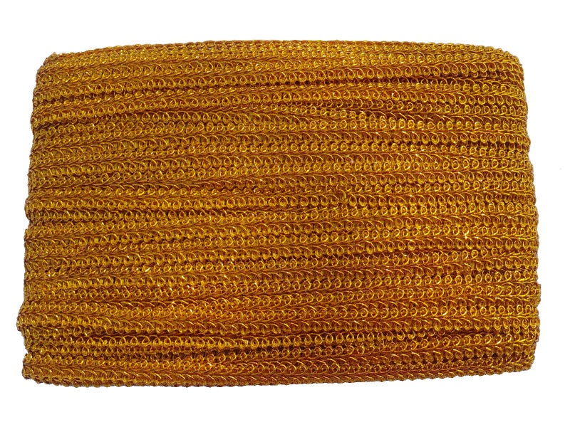 MONIDOOR 3/8 Inch Gimp Braid Trim 50 Yards for Upholstery Costume DIY Crafts (1330 Dark Gold) - Image 1